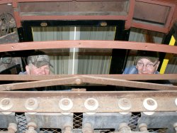 Gery D. and John F. measuring TMER&L D-13 dump car roof