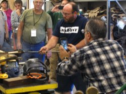 Lower bearings being poured. Photo by Buzz Morisette.