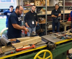 After that the top half of the bearings were poured. Photo by Buzz Morisette.