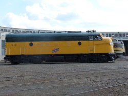 C&NW 411 with FT demonstrator EMDX 103, the locomotive that paved the way for all other F-units - Photo by Brian LaKemper