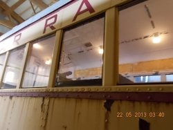    RI 2612 glass globes and 60 volt bulbs installed, electrical working and.....the lights work!!!   Then the first brass window frame goes in. installed  5-21-13  