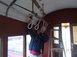 Dave Cook again wire wheeling.   This time the standee grab handles 