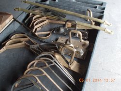 Brass walkover handles and door latches before taken to contractor for buffing  DSCN0820