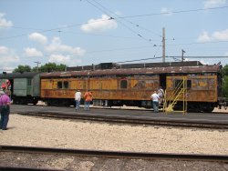 Prior to coach train operation, visitors were able to take a look inside the X-5000 - Photo by Chuck Trabert