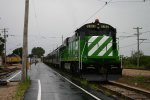 BN5383 ties down with the coach train at the end of the day on Station 2