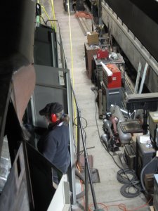 Linda wirewheeling the prime mover - Firemans side