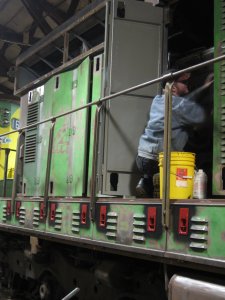 Warren working on the prime mover