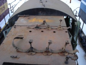 Brackets which hold the main reservoir tanks on the roof