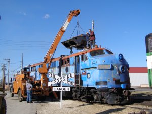 Lowering the hatch into position