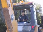 At the smaller culverts near MP 1.7, Dave gets ready to backfill after we removed and reset one of those sections that had separated.