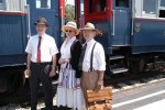 Passengers in period clothes