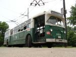 CTA Marmon 9631, sits outside the Trolley Coach Garage