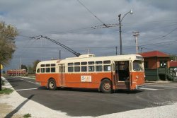 Milwaukee Marmon 441 turning Eastbound from Railroad Ave. onto Central Ave. (10/2002).