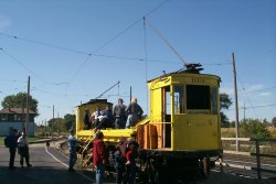 Going for an open-air ride in the "Dump Car" D13 (10/2000).