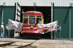 3142 makes a grand entrance after 15 years of restoration (06/2001).