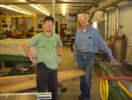 07.23.08 - OLIN ANDERSON(LEFT) AND DICK KOCH STAND BY THE WOOD THE WILL BE CUT FOR THE RUNNING BOARDS.