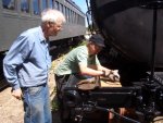 07.23.08 - ONE OF THE END RUNNING BOARDS IS BEING REVIEWED FOR MEASUREMENTS, PRIOR TO ROUTING IT SO THAT IT WILL FIT UNDER THE HANDBRAKE BRACKET.