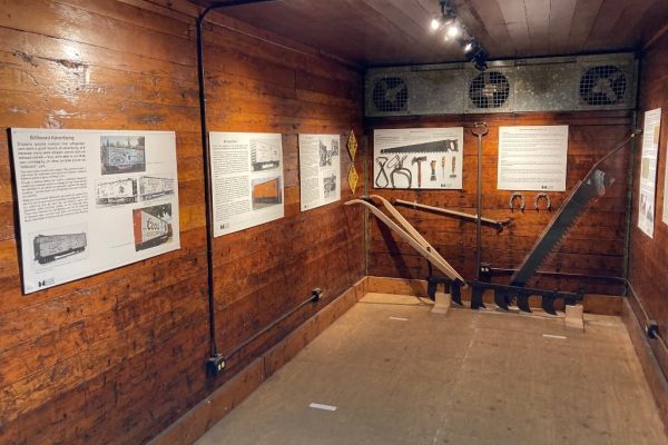 Freight Train Exhibit at IRM - interior of refrigerated boxcar, or reefer