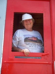 Julie Johnson at the Illinois Railway Museum