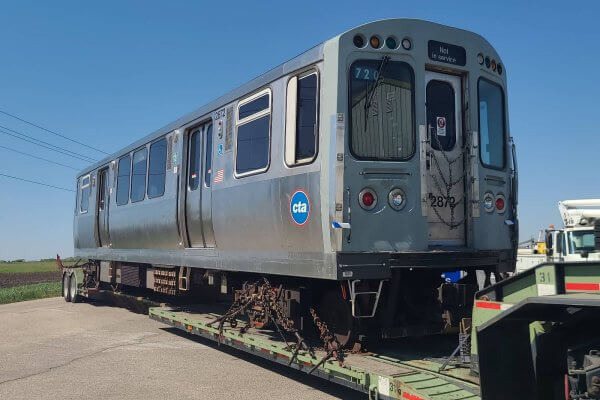 CTA rapid transit car 2872 arriving at the Illinois Railway Museum on May 15, 2026
